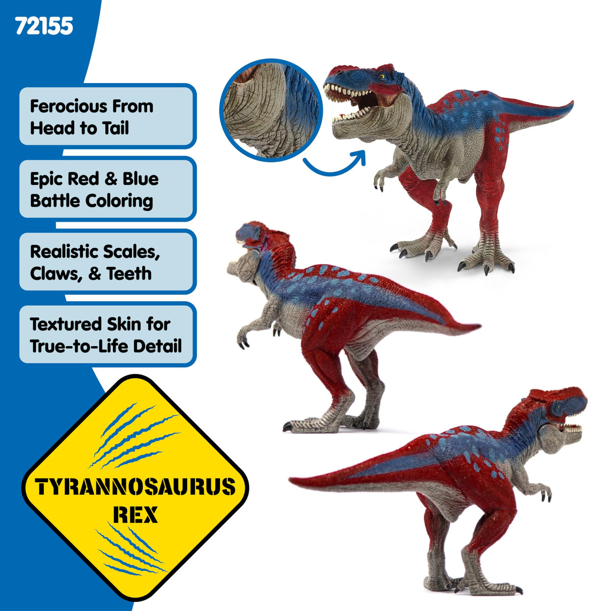 Schleich Dinosaurs T-Rex color detail sparks storytelling and curiosity.