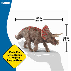 Schleich Triceratops skin texture adds realistic surface feel.