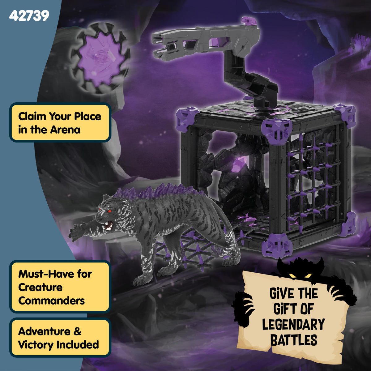 Front view of the Schleich Battle Cave shows durable design for play.