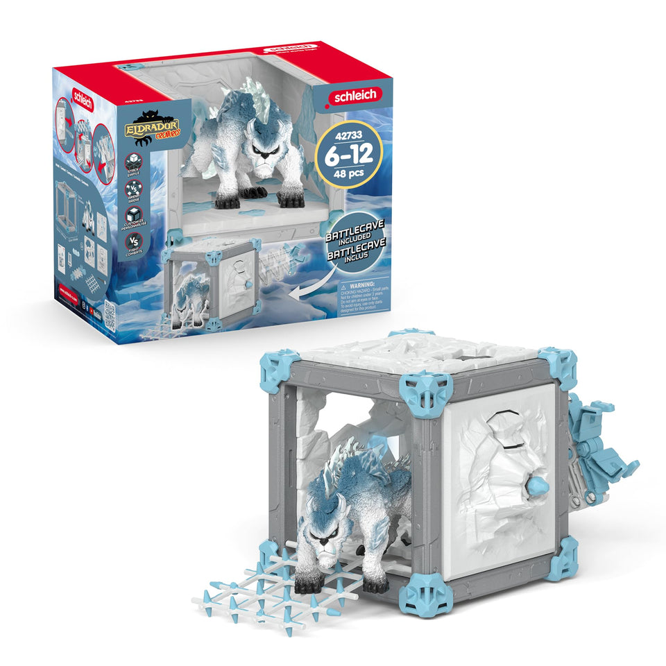Schleich Eldrador BattleCave Snow Slashe Playset—modular arena for imaginative battles.