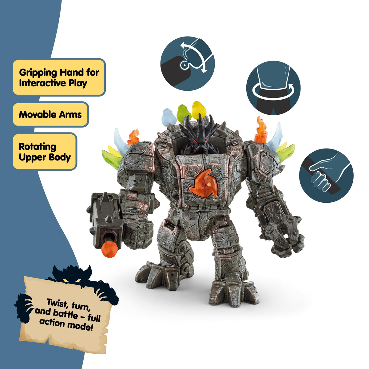 Schleich Eldrador cannon piece sparks pretend battles and strategy.