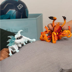 Schleich Eldrador Fire Kracken close-up highlights fiery colors for dramatic storytelling