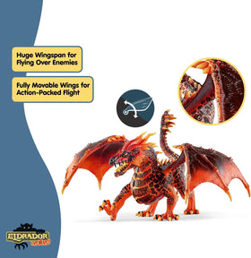 Schleich Eldrador Lava Dragon in flight pose inspires imaginative adventures.