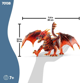 Schleich Eldrador Lava Dragon mouth flames for exciting combat scenes.
