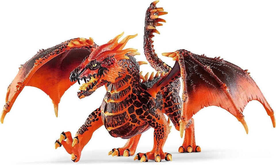 Schleich Eldrador Lava Dragon with poseable wings for dynamic play.