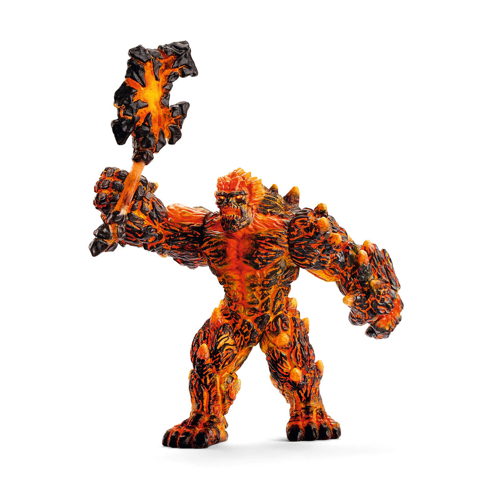 Schleich Eldrador Lava Monster front view with battle axe, durable toy for epic battles.