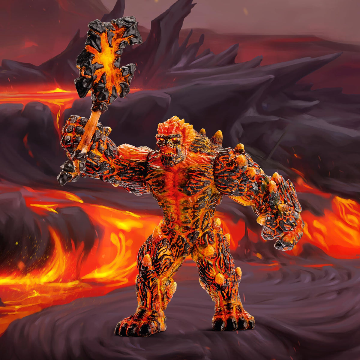 Schleich Eldrador Lava Monster full figure in a playset promotes durable adventures.