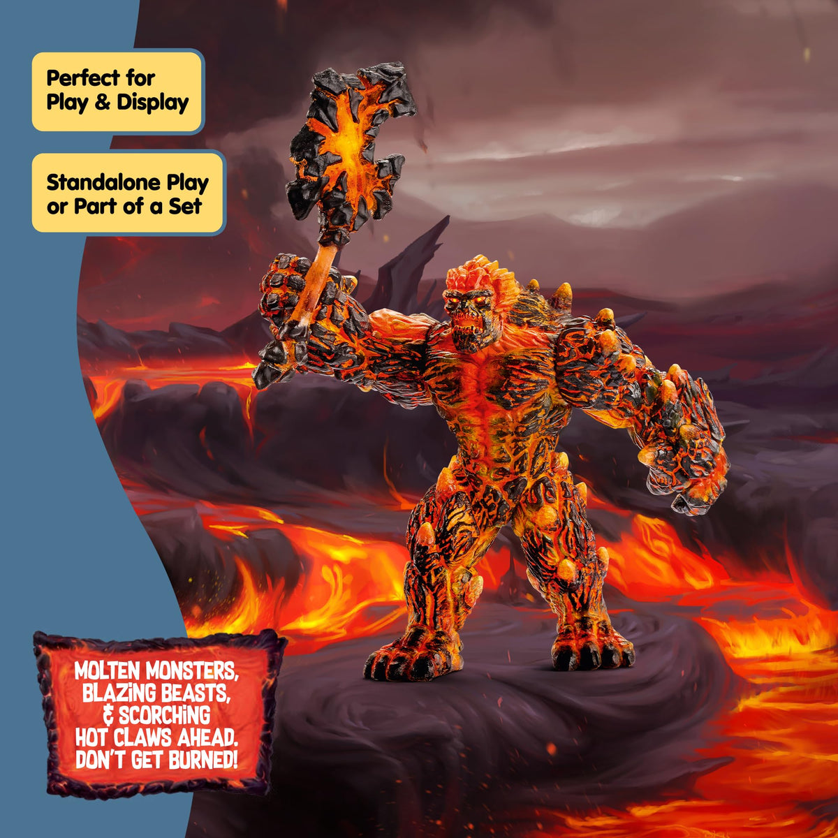 Schleich Eldrador Lava Monster packaging display highlights collectability.