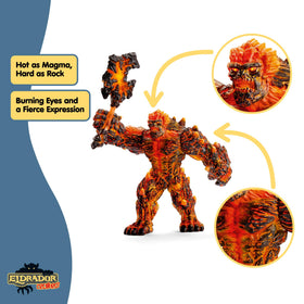 Schleich Eldrador Lava Monster textured skin detail enhances fantasy realism.