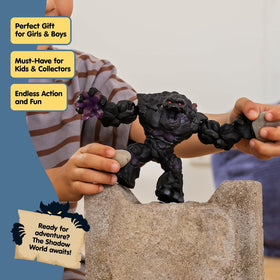 Schleich Eldrador Shadow Stone Monster with removable crystal in hand for dramatic moments