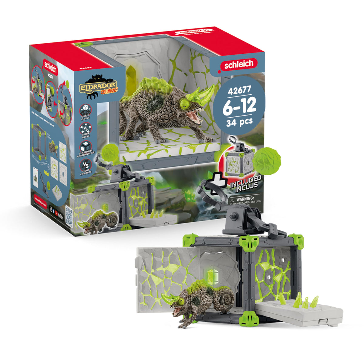 Schleich Eldrador Stone Battle Cave chameleon figurine fuels imaginative battles