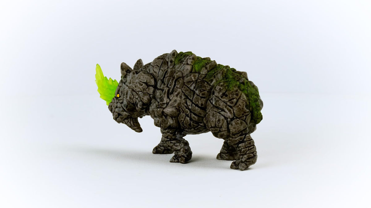 Schleich Eldrador Stone Battle Rhino ready-to-charge pose invites quick battle imagination