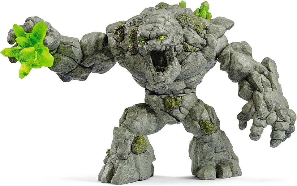 Schleich Eldrador stone monster with crystal in hand sparks imaginative crystal quests.