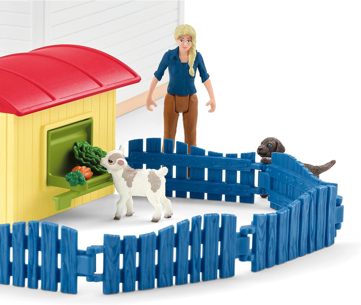 Schleich Pet Hotel swings image highlighting social, hands-on pretend play.