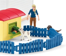 Schleich Pet Hotel swings image highlighting social, hands-on pretend play.