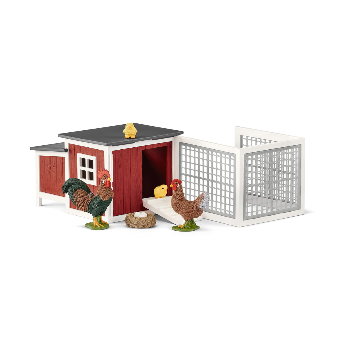 Schleich Farm World 8pc chicken coop set inspires imaginative play.