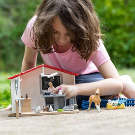 Schleich bunny figures encourage soft handling and empathy during checkups.