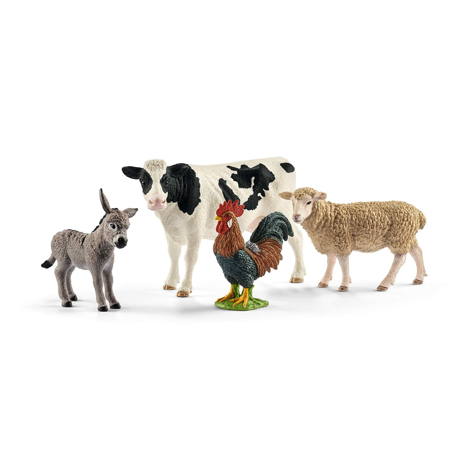Schleich Farm World cow figurine with lifelike details for engaging farmyard play.