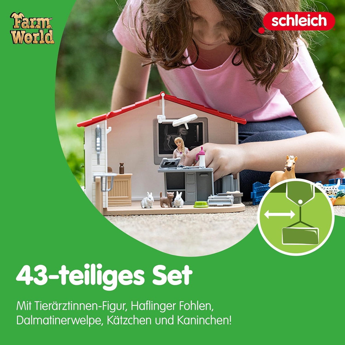 Schleich Dalmatian puppy supports gentle care and vet visits.