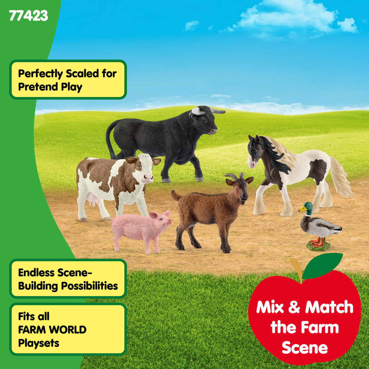 Schleich Farm World goat figurine inspires curious, playful farm life moments.