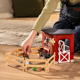 Schleich goat stable feeding accessories for hands-on barnyard care