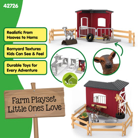 Schleich goat stable ramp feature for interactive entry and exit play