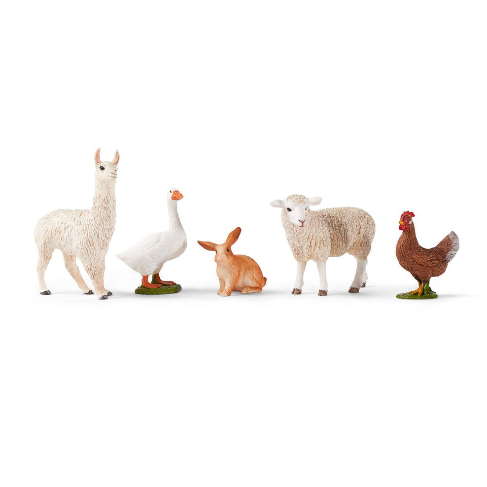 Schleich Farm World llama figurine with textured fur for imaginative play.
