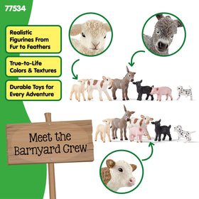 Schleich Farm World piglet figure displayed, supports early animal recognition and storytelling.