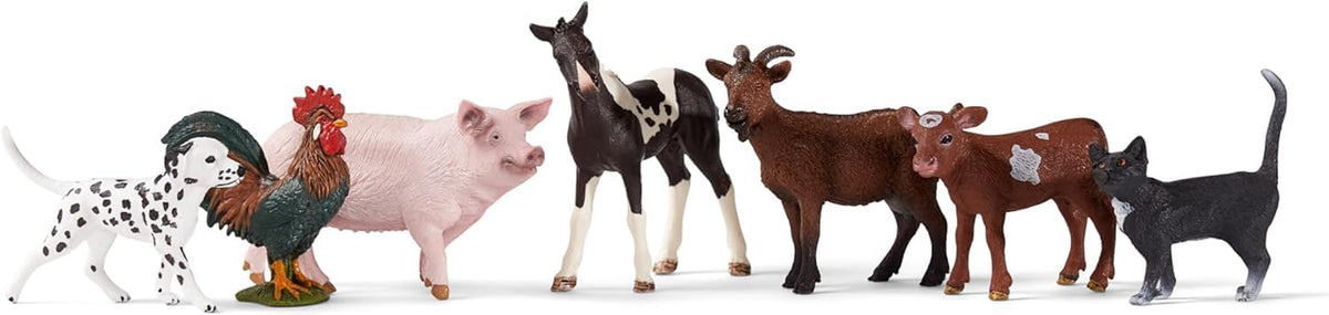 Schleich Farm World pinto foal invites gentle horse-play adventures.