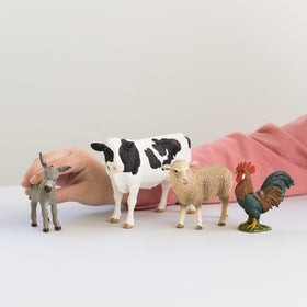 Schleich Farm World rooster figurine brings morning farm life into pretend play.