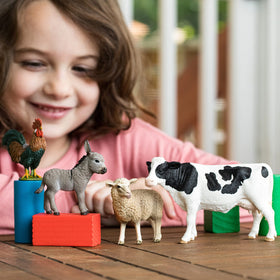 Schleich Farm World sheep figurine promotes storytelling and fine motor skills.