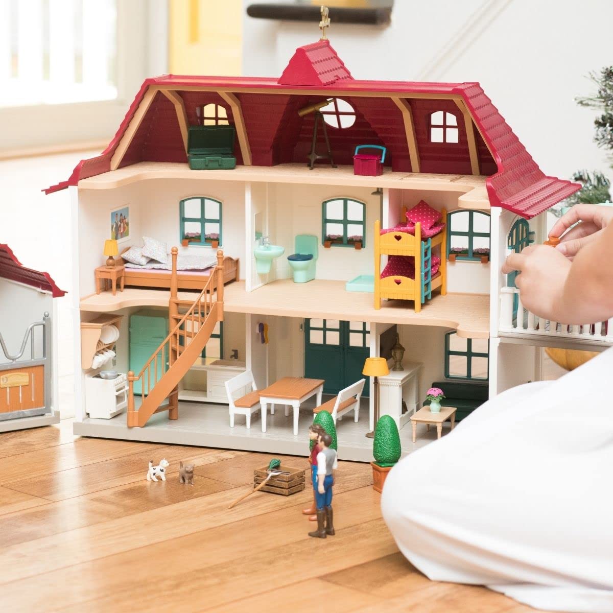 Schleich Fireplace cozy relaxation corner supports quiet family conversations and storytelling.