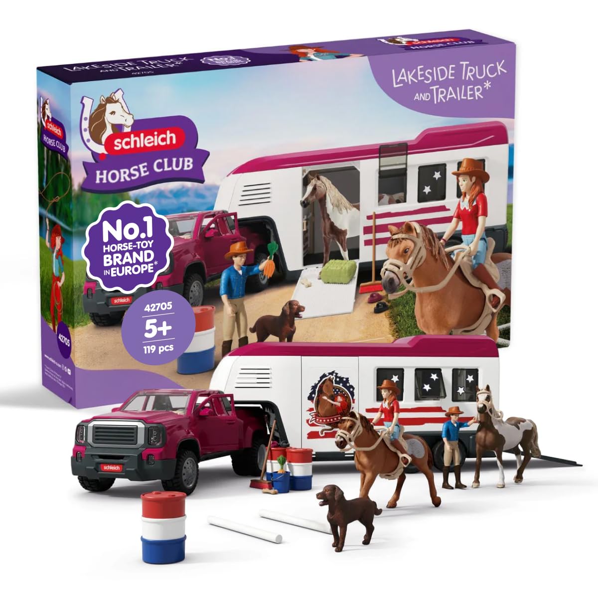 Schleich Horse Club Lakeside truck in view for on-the-go horse transport play