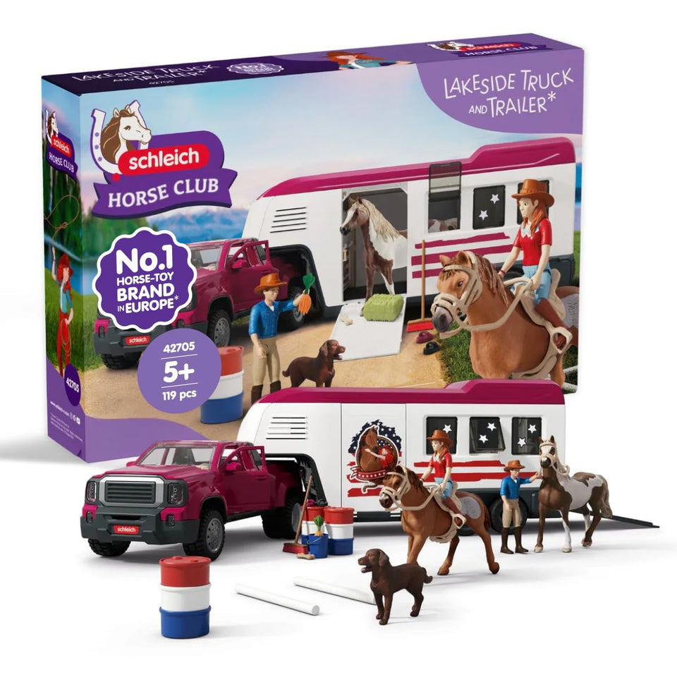 Schleich Horse Club Lakeside truck in view for on-the-go horse transport play