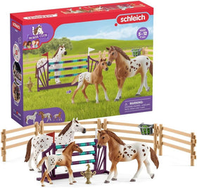 Schleich Horse Club Appaloosa mare ready for show jumping training.