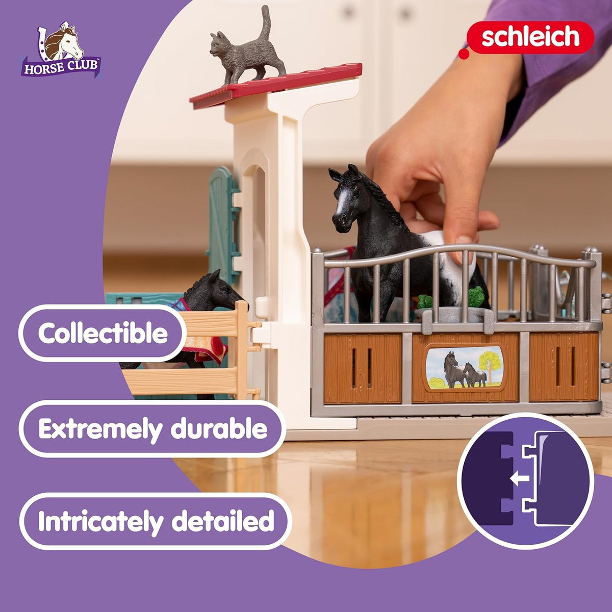 Schleich Horse Club cat figurine for farm scene interactions and care