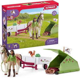 Schleich Horse Club Sarah camping adventure 23pc set fuels imaginative outdoor play.