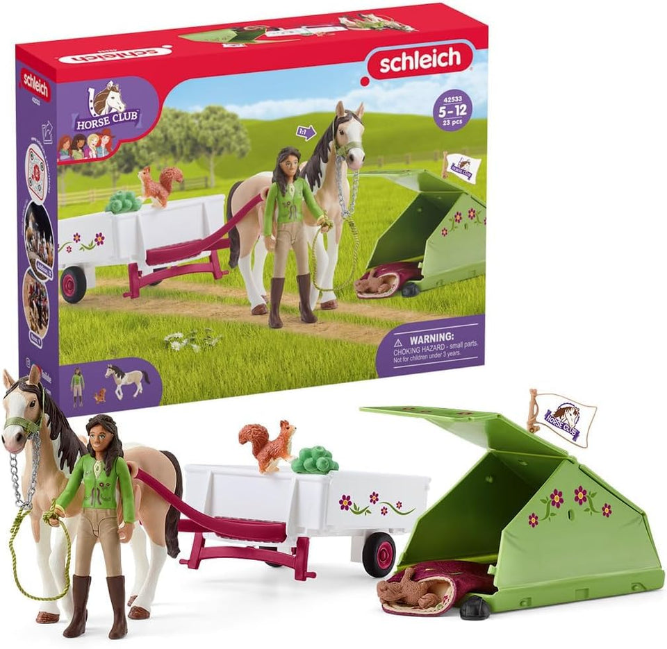Schleich Horse Club Sarah camping adventure 23pc set fuels imaginative outdoor play.