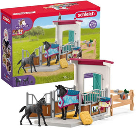 Schleich Horse Club stall with mare and foal for imaginative play and storytelling