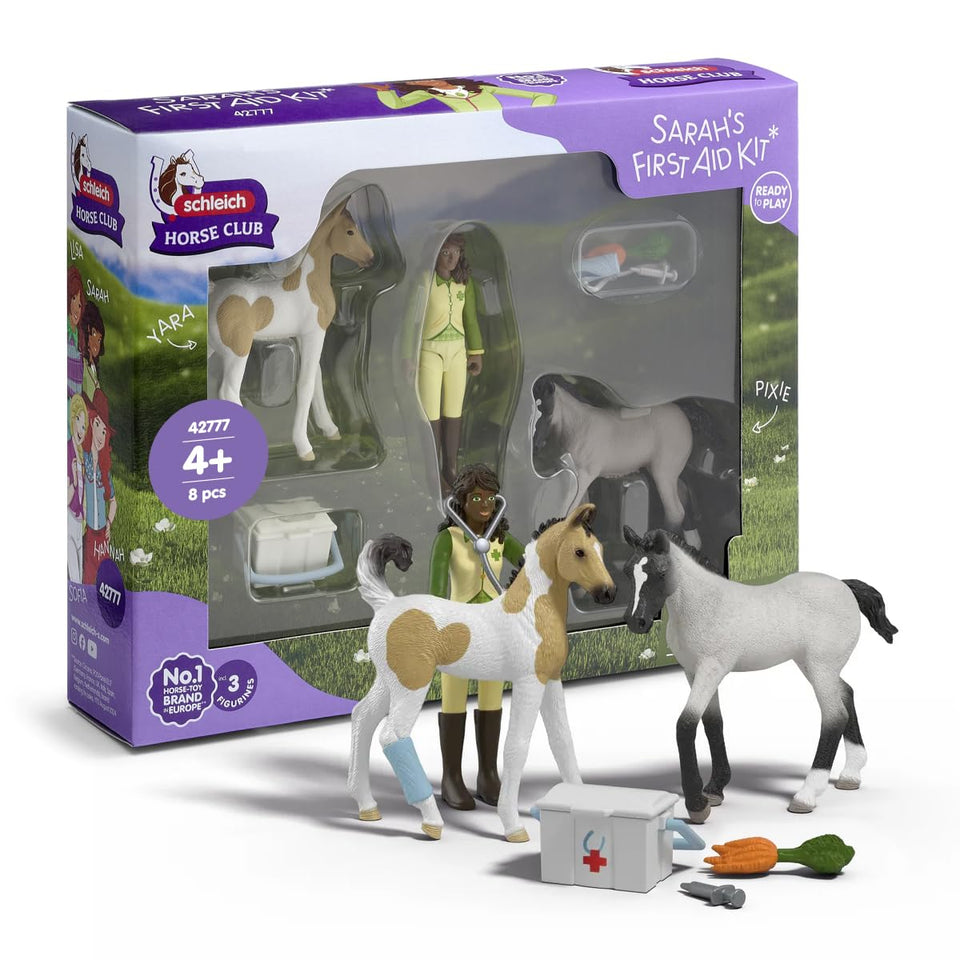 Schleich Horse Club vet kit image showing pretend veterinary care for ponies.