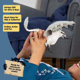 Schleich Ice Griffin close-up beak highlights fierce realism for storytelling.