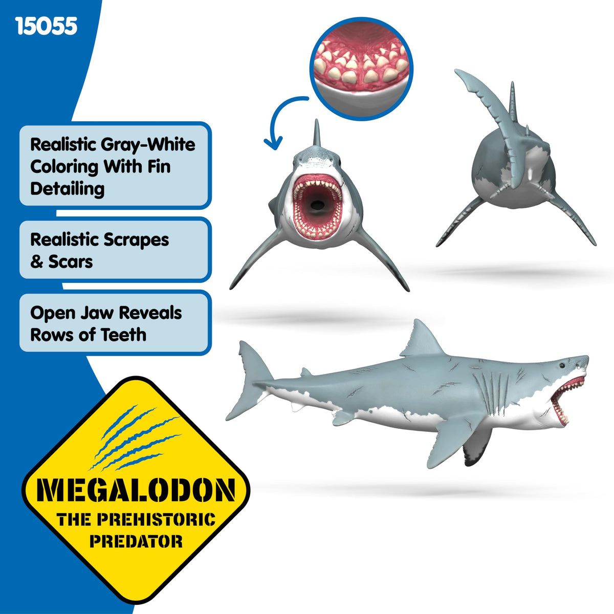 Schleich Megalodon rows teeth for thrilling prehistory play.