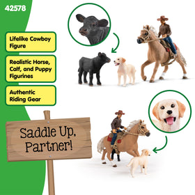 Schleich Quarter Horse Stallion figure delivers lifelike horse details for pretend rides.