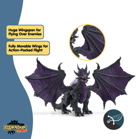 Schleich Shadow Dragon pose supports storytelling across Lava, Ice, Jungle and Stone realms.