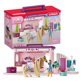 Schleich Sofia's Beauties pop-up boutique front view showcasing imaginative grooming setup.