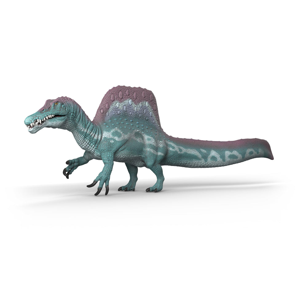 Schleich Spinosaurus figure – front view highlighting detailed scales for imaginative play.