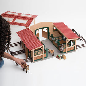 Schleich Farm World stable doors movable to create changing barn scenes