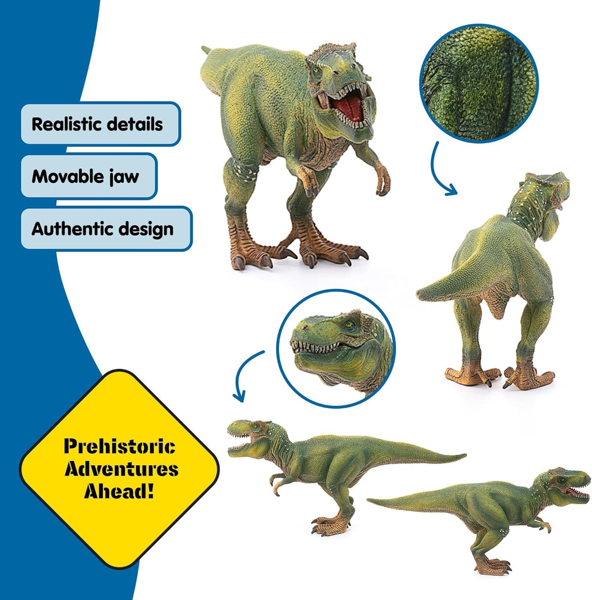 Schleich T-Rex movable jaw enabling chomping action during stories