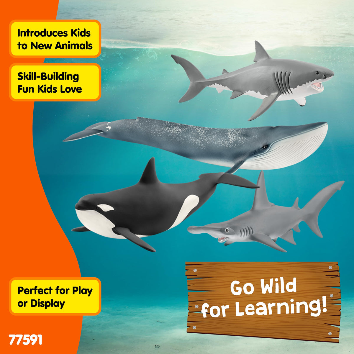 Schleich Wild Life close-up of sculpted textures and fins for tactile play.