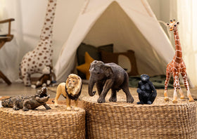 Schleich elephant figure for gentle herd scenes and pretend wildlife adventures